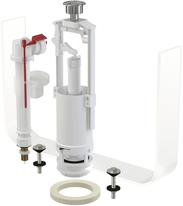 Выпускной комплект с двойной кнопкой, впускной механизм  AlcaPlast SA2000SK 3/8" CHROM