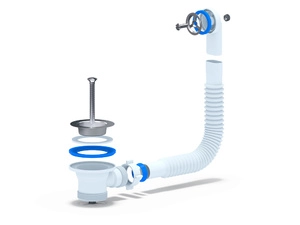 Перелив гибкий для мойки АНИПласт N120S с круглым вертикальным корпусом 1 1/2 дюйма (N120S)