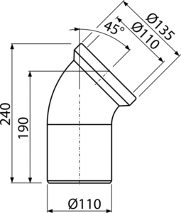 Колено для унитаза 45° AlcaPlast A90-45