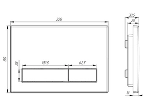 Клавиша смыва АНИПласт для инсталляции, плоская кнопка, матовое золото (WP1555)
