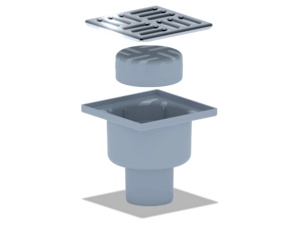 Трап для душа АНИПласт TQ5202 DN50 вертикальный нерегулируемый с сухим затвором и решёткой из нержавеющей стали 100х100 мм (TQ5202)