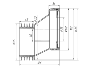 Эксцентрик жесткий АНИПласт 40 мм выпуск 110 мм (W0420)