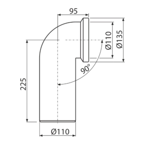 Колено для унитаза 90° AlcaPlast A90-90