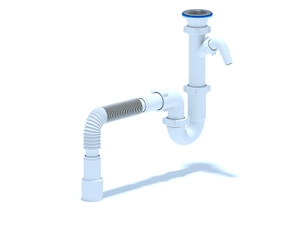 Сифон для мойки АНИПласт D1015 1 1/2 дюйма 40 мм прямоточный с отводом для стиральной машины и гибкой трубой 40х40/50 мм (D1015)