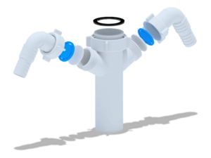 Отвод для стиральной и посудомоечной машины АНИПласт M145 двойной 1 1/2 дюйма х 40 мм (M145)