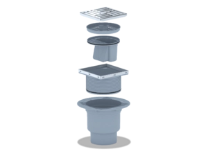 Трап для душа АНИПласт TQ1712 DN110 вертикальный регулируемый с сухим затвором и решёткой из нержавеющей стали 150х150 мм (TQ1712)