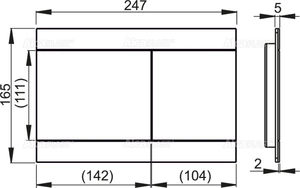 Кнопка управления для скрытых систем инсталляции, alunox-мат Alcaplast FUN FLAT