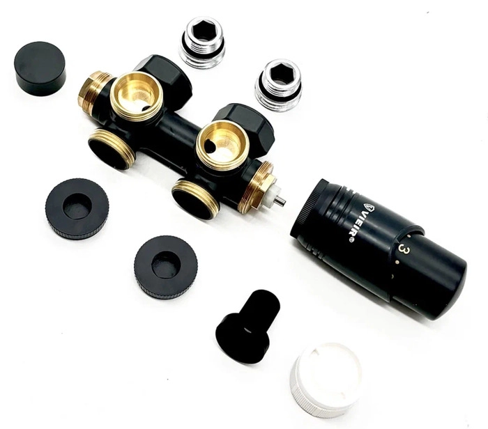 Универсальный комплект для нижнего подключения, черный G1/2" VIEIR (VR353-2C)