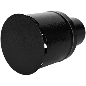Оголовок вертикальный с ветрозащитой сварной традиц. D80(п) ЧЕРНЫЙ узкий STOUT (SCR-0080-800011)