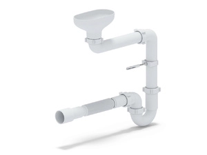 Сифон АНИ Пласт 1 1/2 дюйма 40 мм смещенный с разрывом струи с гибкой трубой 40х40/50 мм (DR5015)