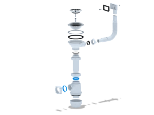 Сифон для мойки АНИПласт Грот A0145S 3 1/2 дюйма 40 мм с гибким переливом (A0145S)