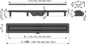 Водоотводящий желоб AlcaPlast APZ19-950 Simple