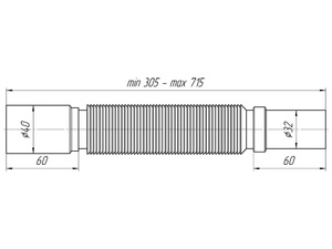 Гибкая труба АНИПласт K304 32х40/305-715 мм (K304)