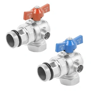 Кран шаровой угловой с полусгоном и термометром из нерж. cтали AISI304 VIEIR 1″ (VR1105.SS)