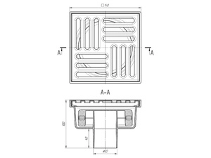 Трап для душа АНИПласт TQ5212 DN50 нерегулируемый с сухим затвором и решёткой из нержавеющей стали 150х150 мм (TQ5212)