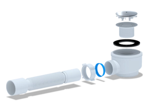 Сифон для душевого поддона АНИПласт E415C 1 1/2 дюйма 50 мм с гибкой трубой 40х50 мм (E415C)