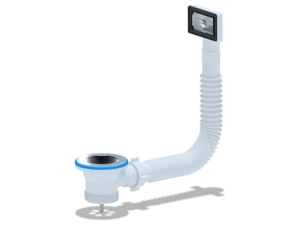 Перелив гибкий для мойки АНИПласт N105S с прямоугольным вертикальным корпусом 1 1/2 дюйма (N105S)