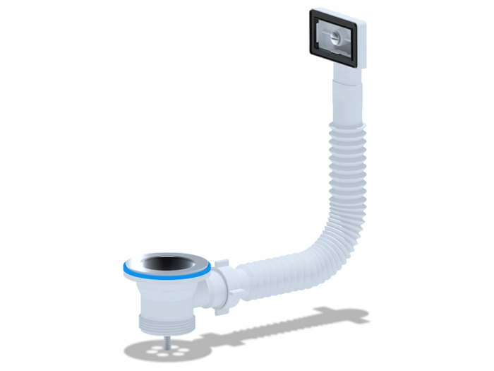 Перелив гибкий для мойки АНИПласт N105S с прямоугольным вертикальным корпусом 1 1/2 дюйма (N105S)