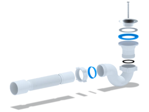 Сифон для душевого поддона АНИПласт E115 1 1/2 дюйма 40 мм прямоточный с гибкой трубой 40х50 мм (E115)