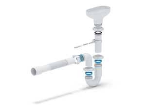 Сифон АНИПласт DR0115 1 1/2 дюйма 40 мм с разрывом струи с гибкой трубой 40х40/50 мм (DR0115)