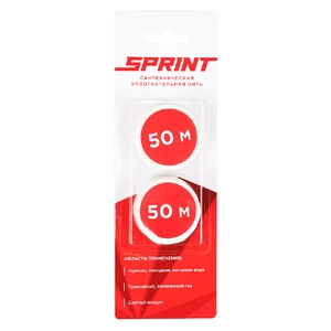 (61013) Уплотнительная нить Sprint, набор катушек 2х50м, блистер