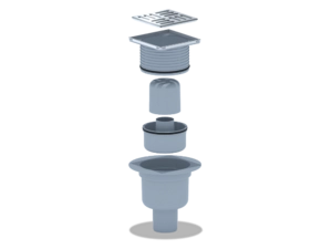 Трап вертикальный регулируемый АНИПласт TA5702 выпуск 50 мм с решеткой из нержавеющей стали 100х100 мм (TA5702)