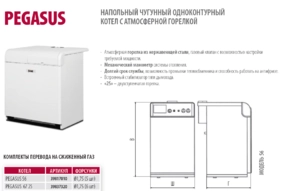 Газовый котел с чугунным теплообменником FERROLI PEGASUS 56