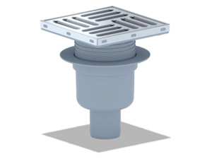 Трап для душа АНИПласт TQ5712 DN50 вертикальный регулируемый с сухим затвором и решёткой из нержавеющей стали 150х150 мм (TQ5712)