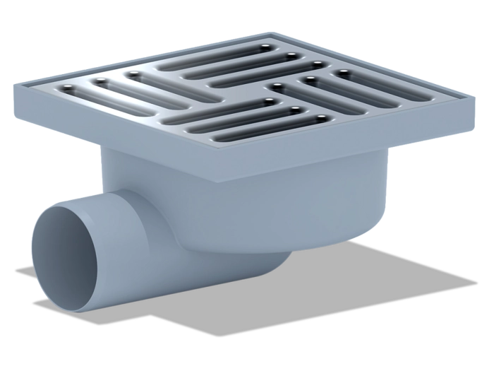 Трап для душа АНИПласт TA5112 горизонтальный нерегулируемый с выпуском 50 мм и решеткой из нержавеющей стали 150х150 мм (TA5112)