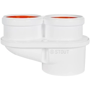 Адаптер моноблочный универсальный для перех. на двухтрубную систему традиц. с D60(м)/100(п) на D80(м)/80(м) литой STOUT (SCR-0080-250001)