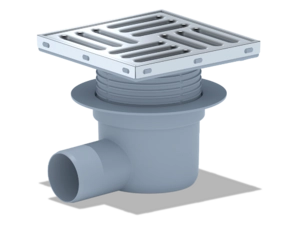 Трап для душа АНИПласт TQ5612 DN50 горизонтальный регулируемый с сухим затвором и решёткой из нержавеющей стали 150х150 мм (TQ5612)