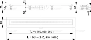 Водоотводящий желоб AlcaPlast APZ9 850 Simple