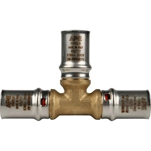 Тройник равнопроходный пресс STOUT для металлопластиковых труб (SFP-0006)
