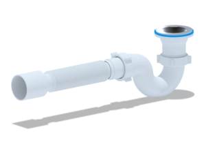 Сифон для душевого поддона АНИПласт E115 1 1/2 дюйма 40 мм прямоточный с гибкой трубой 40х50 мм (E115)