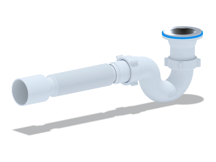 Сифон для душевого поддона АНИПласт E115 1 1/2 дюйма 40 мм прямоточный с гибкой трубой 40х50 мм (E115)