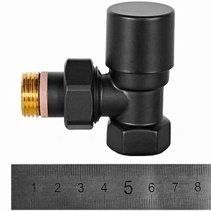 Клапан запорно-балансировочный STOUT Design черный, угловой 1/2 (SVLD-0002-000015B)