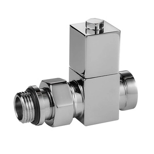 Набор дизайн-вентилей Royal Thermo CUBE, прямой (хром) 1/2"