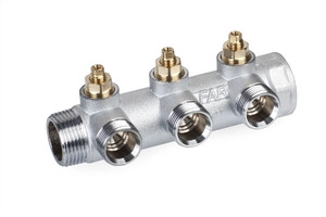 Регулирующий коллектор FAR 1" (ВР-НР) с 2 отв. 3/4" НР Eurokonus  (FK 3821 134UN)