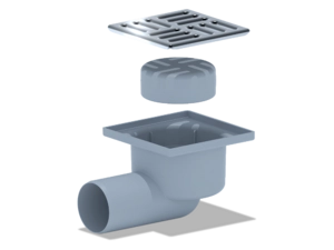 Трап для душа АНИПласт TQ5102 DN50 горизонтальный нерегулируемый с сухим затвором и решёткой из нержавеющей стали 100х100 мм (TQ5102)