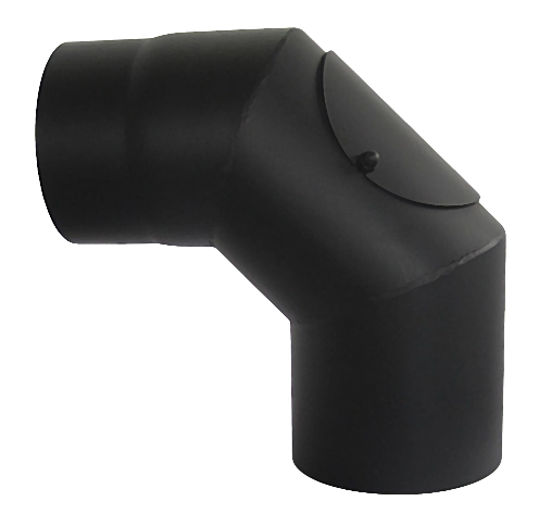 Отвод 90 КПД ЧЁРНЫЙ с ревизией