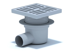 Трап горизонтальный регулируемый АНИПласт TA5610 выпуск 50 мм с решеткой из пластика 150х150 мм (TA5610)