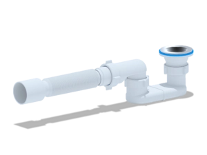 Сифон для душевого поддона АНИПласт E015 1 1/2 дюйма 40 мм плоский с гибкой трубой 40х50 мм (E015)