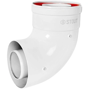 Отвод 90° традиц. коакс. D60(п-м)/100(п-м) STOUT (SCR-6010-000090)