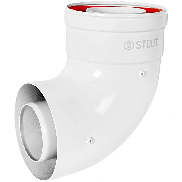 Отвод 90° традиц. коакс. D60(п-м)/100(п-м) STOUT (SCR-6010-000090)