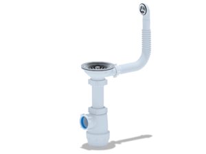 Сифон для мойки АНИПласт Грот A0142S 3 1/2 дюйма 40 мм с гибким переливом (A0142S)