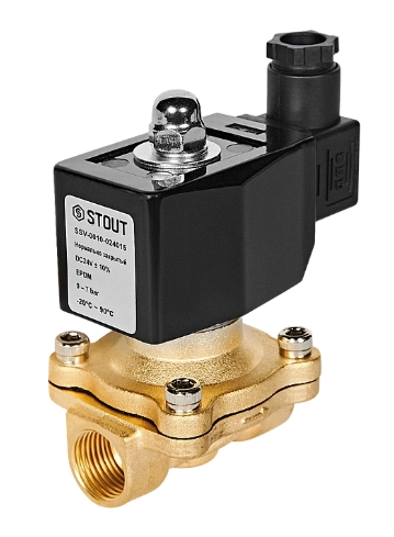 Клапан соленоидный (электромагнитный) STOUT прямого действия НЗ 24В (SSV-0010)