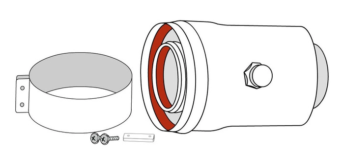 Адаптер ARISTON Ø60/100 с отводом конденсата 3318008