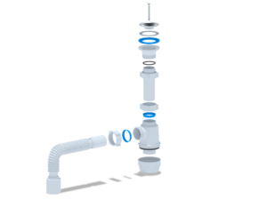 Сифон для мойки АНИПласт Грот A0110 1 1/2 дюйма 40 мм с гибкой трубой 40х50 мм (A0110)