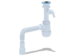 Сифон для мойки АНИПласт Грот A1015 1 1/2 дюйма 40 мм с отводом для стиральной машины с гибкой трубой 40х40/50 мм (A1015)