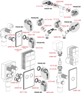 Сифон для стиральной машины под штукатурку для подключения до двух устройств DN40 и DN50 AlcaPlast APS6